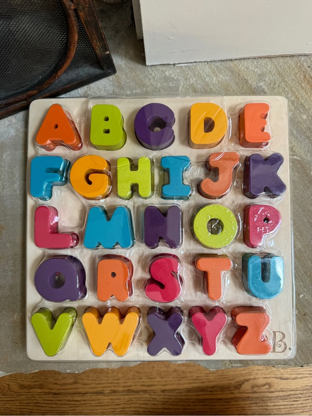 B. toys Alpha B. tical Wooden Alphabet Puzzle
